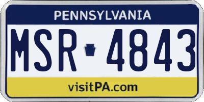 PA license plate MSR4843