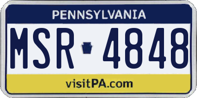 PA license plate MSR4848
