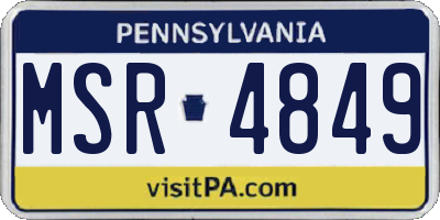 PA license plate MSR4849