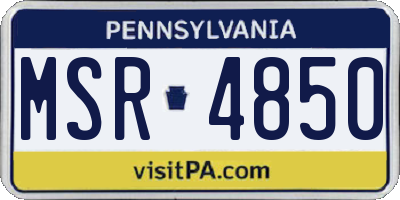 PA license plate MSR4850
