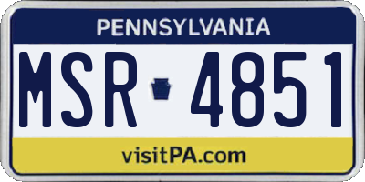 PA license plate MSR4851