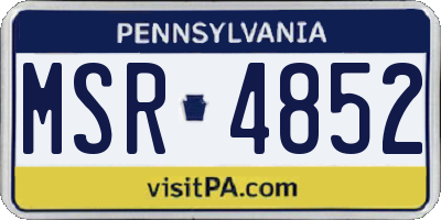 PA license plate MSR4852
