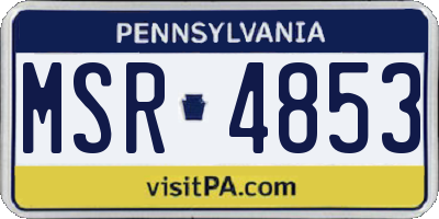 PA license plate MSR4853