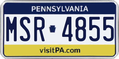 PA license plate MSR4855