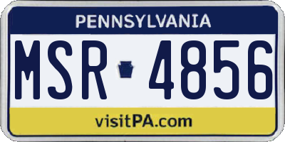 PA license plate MSR4856