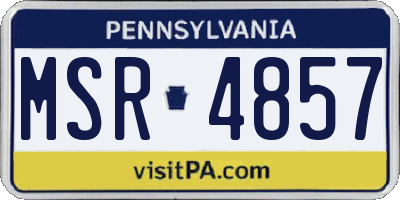 PA license plate MSR4857