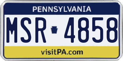 PA license plate MSR4858