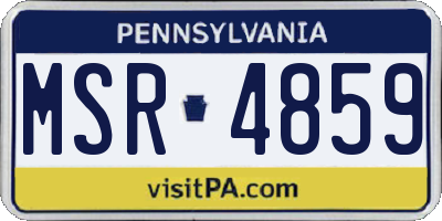 PA license plate MSR4859