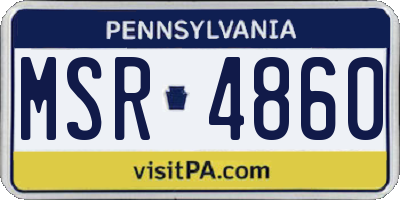 PA license plate MSR4860