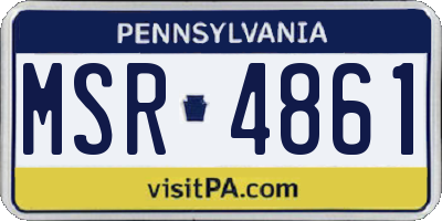 PA license plate MSR4861