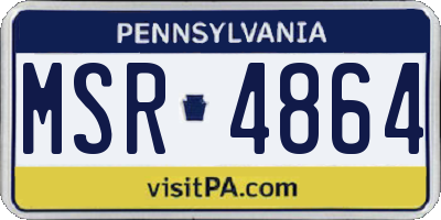PA license plate MSR4864