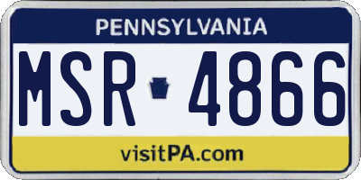 PA license plate MSR4866