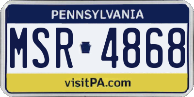 PA license plate MSR4868