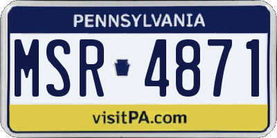 PA license plate MSR4871