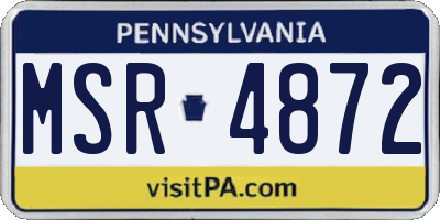 PA license plate MSR4872