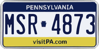 PA license plate MSR4873