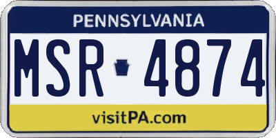 PA license plate MSR4874