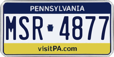 PA license plate MSR4877