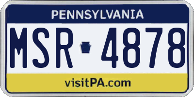 PA license plate MSR4878