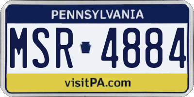 PA license plate MSR4884