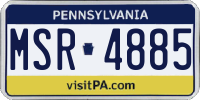 PA license plate MSR4885