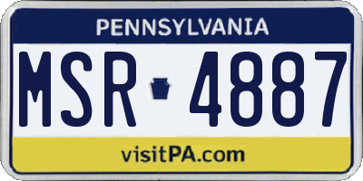 PA license plate MSR4887