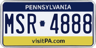 PA license plate MSR4888