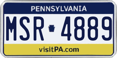 PA license plate MSR4889