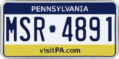 PA license plate MSR4891