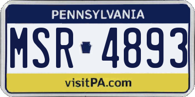 PA license plate MSR4893