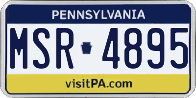 PA license plate MSR4895