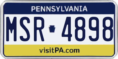 PA license plate MSR4898