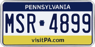 PA license plate MSR4899