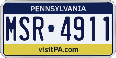 PA license plate MSR4911