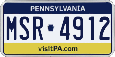 PA license plate MSR4912