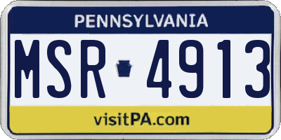 PA license plate MSR4913