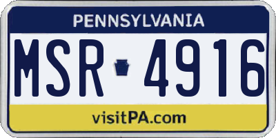 PA license plate MSR4916