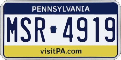 PA license plate MSR4919