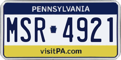 PA license plate MSR4921
