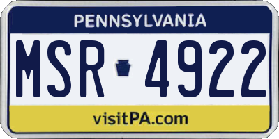 PA license plate MSR4922