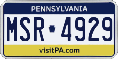 PA license plate MSR4929
