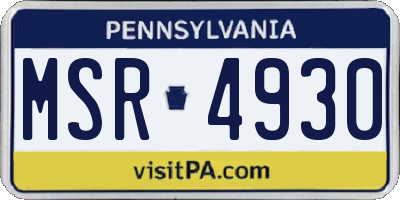 PA license plate MSR4930