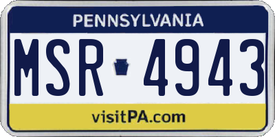 PA license plate MSR4943