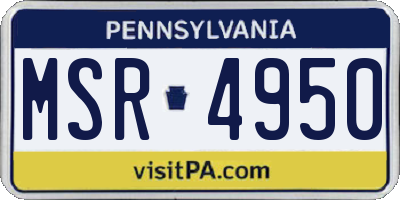 PA license plate MSR4950