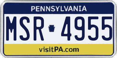 PA license plate MSR4955