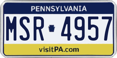PA license plate MSR4957