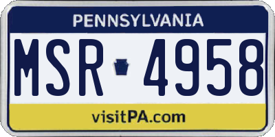 PA license plate MSR4958