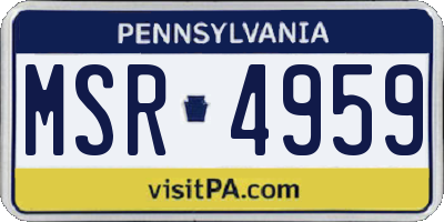 PA license plate MSR4959