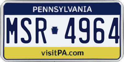 PA license plate MSR4964