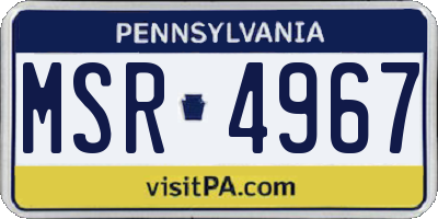 PA license plate MSR4967